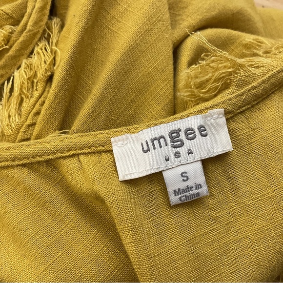 Umgee Sleeveless Linen Blend Fringe Dress Size Small - Picture 7 of 8